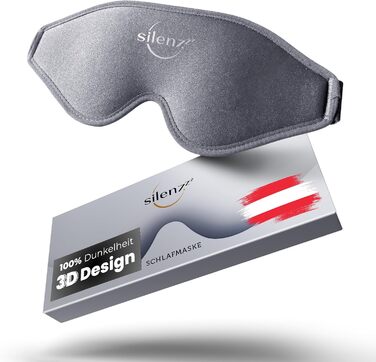 Преміум маска для сну - 3D маска для очей для жінок та чоловіків - зручна маска для сну з м'якою підкладкою для повної темряви - Sleep-Mask, маска для сну рожева, 1 шт. (упаковка з 1 шт.), Cloudy Grey