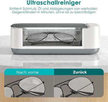 Ультразвукова очищувач KECOOLKE для ювелірних виробів, кілець, монет та окулярів з цифровим таймером (сірий)