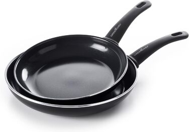 GreenChef Diamond Soft Grip Non-Stick Coating, 30cm, PFAS-free, Induction, Dishwasher-safe, Black 30cm (Frying Pan Set, 2-piece Frying Pan Set)