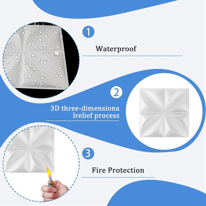 3D панелі на стіну з ПВХ чорного кольору для інтер'єру та геймерської зони, декоративні стінові та стельові панелі (2 шт, 50х50 см)