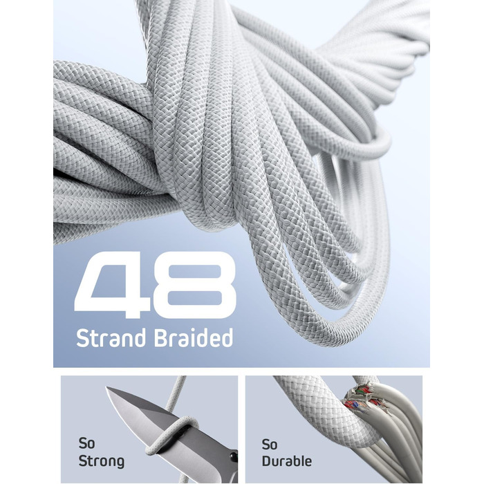 Набір USB-C кабелів LISEN 60W (3x1м + 1x2м), білий. Підтримка PD 3.0, сумісний з iPhone, Switch, Samsung, Pixel, MacBook, iPad, Xiaomi