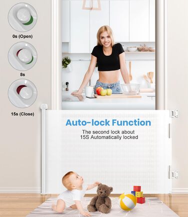 Захист від травм для дітей Nalezuns: розсувна сітка для дитячих воріт, 0-180 см, сірий колір