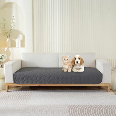 Водонепроникний килимок для собак, 76 x 178 см, великий, миючий, з антиковзним покриттям, м'який, для великих та маленьких собак, захист меблів, сірий