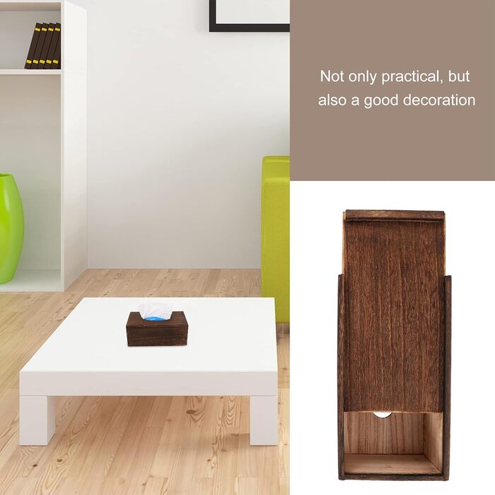 Cabilock 1 Piece Tissue Box Facial Tissue Box Wood Cosmetic Tissues Box Paper Towel Box Tissue Box Dispenser for Office Kitchen Living Room Bedroom Desk