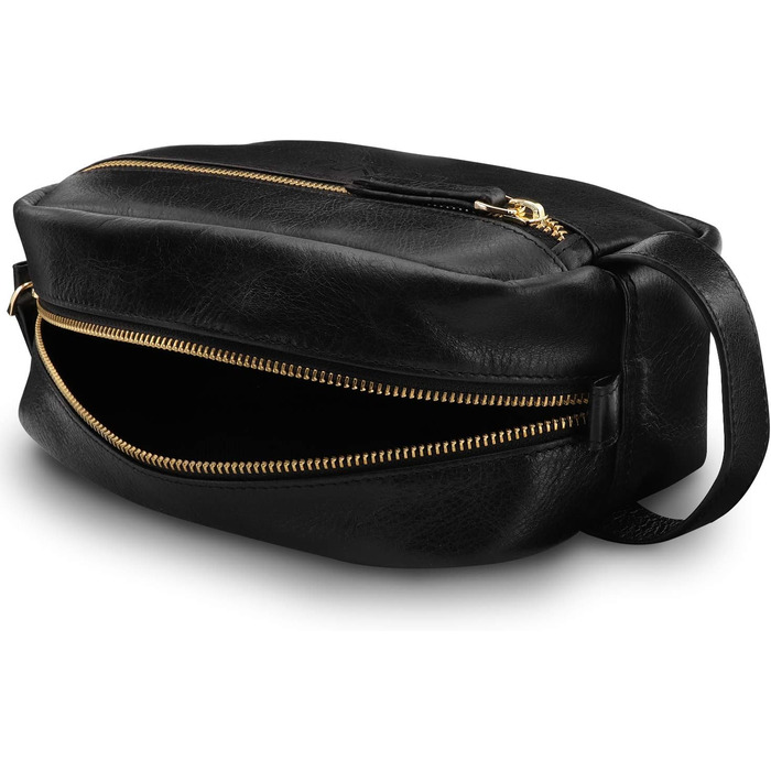 Чорна дорожня сумка Londo Echtleder з культурою та косметичною сумкою - унісекс