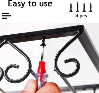 Підвісний тримач для келихів, тримач для вина, металевий, на 4 келихи, з кріпленням, для бару, шафи для вина, кухні