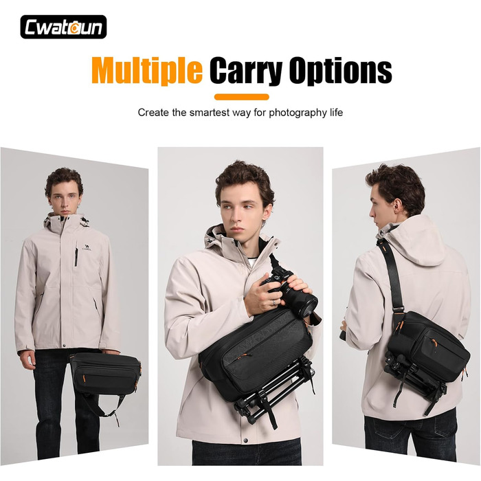 Чохол для камери Cwatcun: водостійкий, з кріпленням для штатива, для фотографів, чорний