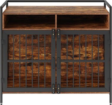 Клітка для собак VEVOR 1041x599x919 мм з міцного вуглецевої сталі та П2 ДСП, вінтажний дизайн, з подвійними дверима, чорна