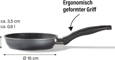 Сковорода STONELINE 16 см з антипригарним покриттям (камінь), для індукційних плит, сіра