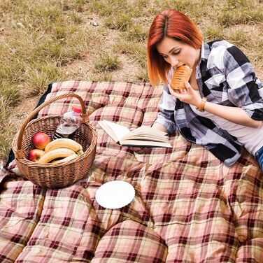 REDCAMP XL Cotton Sleeping Bag - Warm, Removable Hood, Flannel Comfort - 3-4 Season, Adult & Kids, Camping, Fishing, Outdoor - Blue/Brown (2lbs Fill)