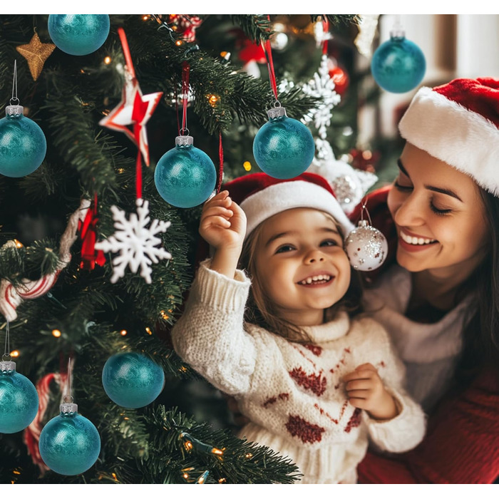 Скляні кулі для прикраси ялинки Hengsong, 24 шт., чорні та золоті, 6 см