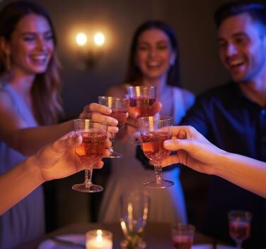 200 склянок для вина MATANA з пластику з золотим блиском (180 мл) – багаторазові келихи для вина, коктейлів, десертів, вечірок, весіль, днів народжень, 200 шт.