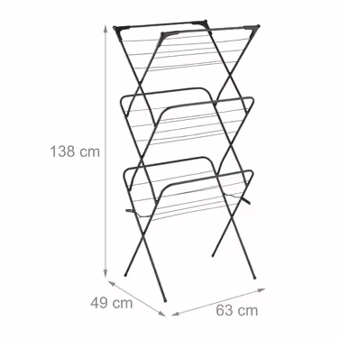 Relaxdays Clothes Rack Folding with 50 Clothespins