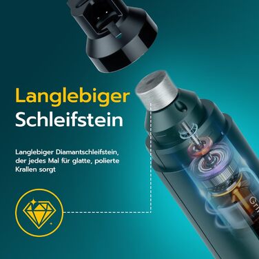 Електричний точило для кігтів домашніх тварин Mcbazel для котів та собак, тихий точило для собак з LED-підсвіткою, регульований з 5 швидкостями, точило для кігтів, алмазний шліфувальний диск