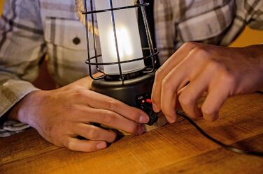 Brennenstuhl LED Rechargeable Camping Lantern CAL 1 (350 lm, IP44, up to 75h runtime, infinitely dimmable, adjustable color temperature, rechargeable USB outdoor lamp with hemp rope and bamboo base)