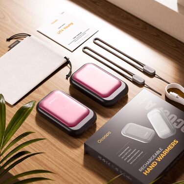 Електричні грілки для рук OCOOPA UT4 Young (рожеві) - 5000mAh, водонепроникні, швидкий нагрів, 2 шт.