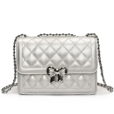 Сумка жіноча Travistar через плече: срібляста кросбоді, ланцюжок, вечірня, міська, шкіряна, багатофункціональна K076