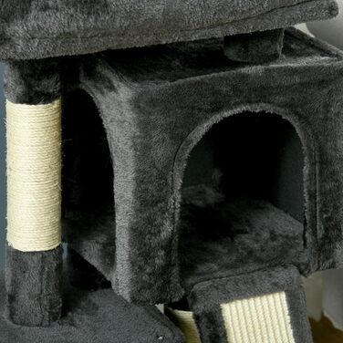 PawHut Scratching Post 83 cm Small Cat Scratching Post with Sisal Pillars, Cat Scratching Post, Cat Climbing Tree, Cat Tree, Cat Furniture Play Tree for Small Cats, Dark Grey