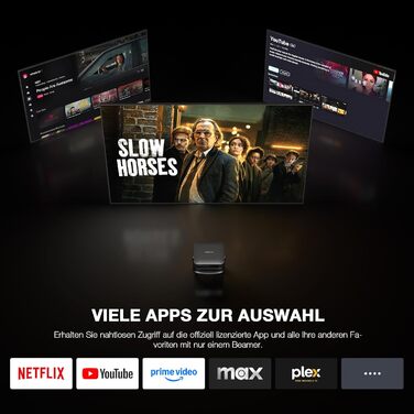 Міні-проектор 4K VOPLLS з автофокусом та корекцією трапецеїдальних спотворень, Full HD 1080P, WiFi6, Bluetooth, для дому та на вулицю, чорний