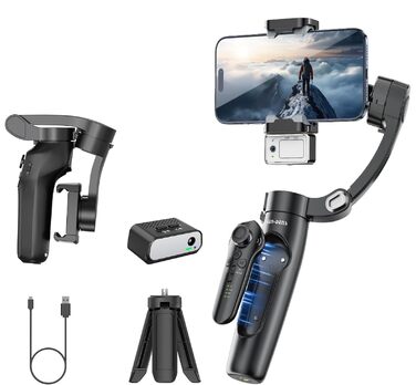 Гімбал для смартфона та iPhone: 3-осьовий стабілізатор з AI-трекінгом для YouTube, TikTok, Vlogging