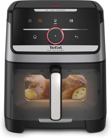Фритюрниця Tefal Easy Fry Silence 7л з оглядовим вікном, біла (EY8421E0) - аерофритюрниця з тихим режимом, 10 програм, до 8 порцій