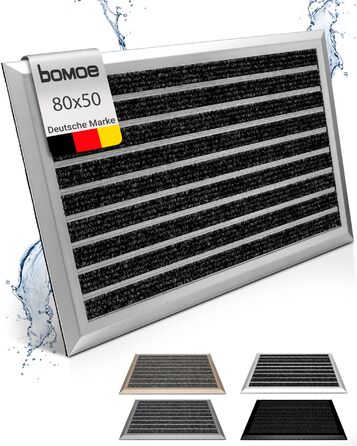 Килимок для входу зовнішній Bomoe 40x60 см, антиковзкий, нержавіюча сталь, сітчастий, сріблястий, прямокутний 50x80 см