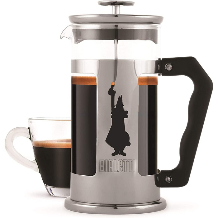 Френч-прес Bialetti Preziosa: нержавіюча сталь, скло Borosilikat, 1 л, 8 чашок