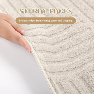 Килим для вітальні 160x230 см, великий пухнастий з коротким ворсом, миючий, сучасний, з 3D ефектом, неслизький, для їдальні, кухні, спальні, бежевий