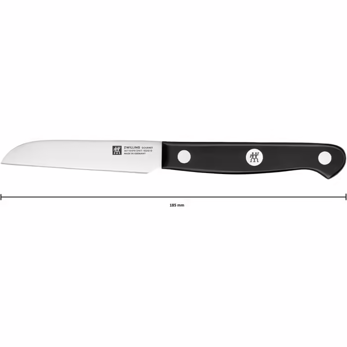 ZWILLING Gourmet Vegetable Knife, 8 cm, Stainless Special Steel, Ergonomic Plastic Handle, Black - Made in Germany