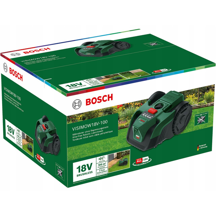 Робот-газонокосарка Bosch Visimow 18V-100 з акумулятором 1x4,0Ah