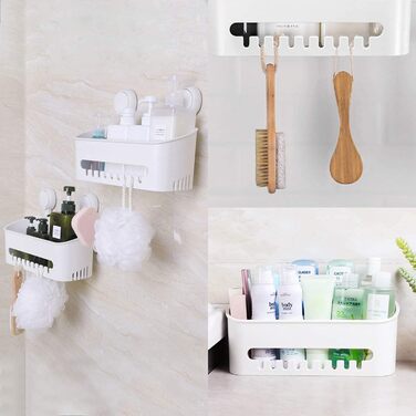 ilikable Shower Shelf WITHOUT DRILLING, Shower Basket with Strong Suction Cup, 1000 Times Reusable Storage Shelf for Shower, Max 10 KG Bathroom Shelf