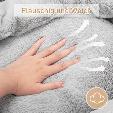 Ліжко для собак та котів середніх порід JOEJOY, кругле, з ковдрою, 66x66x15 см, сіре