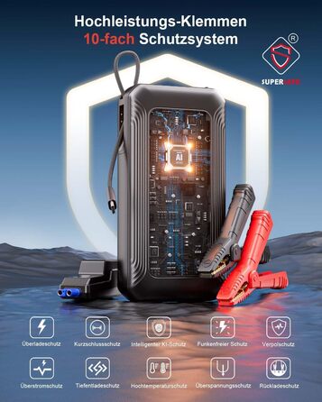 Powerbank для авто Gooloo G7 3000A: пусковий пристрій з USB-C, LED-ліхтарик, 12V (до 8.5L бензин/6L дизель)