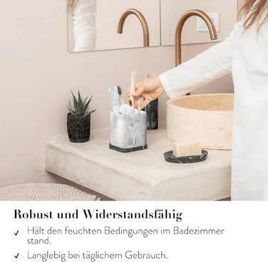 Тримач для зубних щіток ZCCZ для ванної кімнати - керамічний, квадратний, для електричної зубної щітки, білий, під косметику та бритву