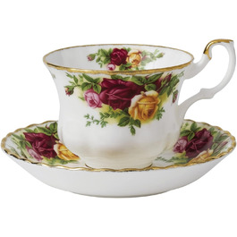 Чайник Royal Albert Old Country Roses 1,2 л, білий з кольоровим квітковим принтом (набір з чашкою та блюдцем)