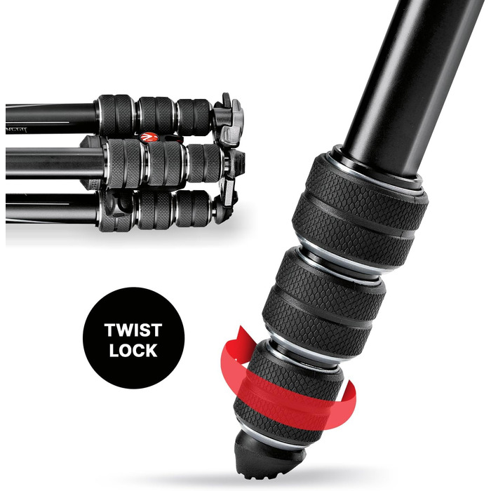 Штатив Manfrotto Befree Advanced з Twist-закриттям: легкий, для DSLR, беззеркальних камер та фотоапарата