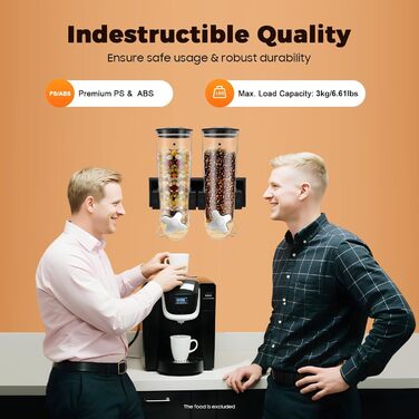 Дозатор для каші та снеків 3L, чорний, з міцного пластику