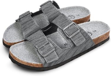 Giesswein Merino Slides жінки - Шльопанці з анатомічною устілкою з корка - Комфортні сандалі з регульованими ремінцями з ажурного трикотажу - Домашні капці з мериносовою устілкою (40 EU, Slate)