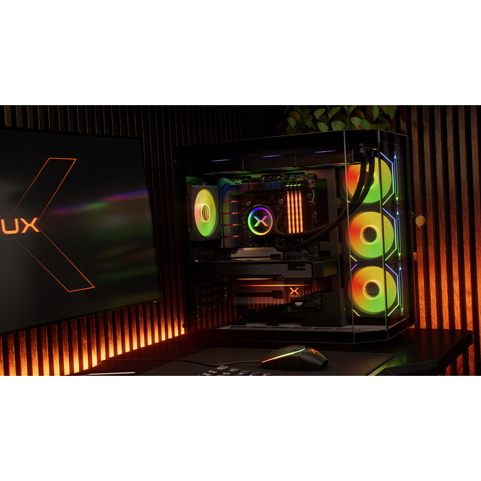 Система водяного охолодження процесора Krux HydroX 360 ARGB, 3x 120мм, 4-pin, чорна