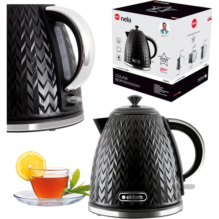 Електричний чайник Eldom C265B | 1.7 л | 2000W | Ретро дизайн | Білий | Ототер Компоненти