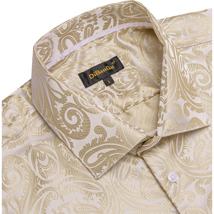 Набір аксесуарів для чоловіків DiBanGu: краватка-снуд, кишеньковий платок, запонки та кільце для краватки (3 шт., пісочний візерунок пейслі)