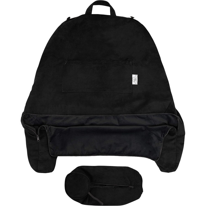 Подушка для чоловіків з підлокітниками - велика, для читання та відпочинку в ліжку. Висока спинка, преміум піна з пам'яті, знімна подушка для шиї на еластичному шнурі. Чорний колір, лише чохол.