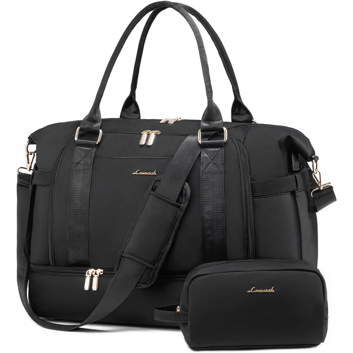 Спортивна сумка LOVEVOOK для подорожей: дамська сумка-мішок, weekender, 37L, чорна