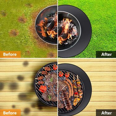 Вогнетривка підкладка ROCKY&CHAO 152x107 см — захисний килимок від вогню з 3 шарів (скловолокно та алюміній) для гриля, BBQ, кемпінгу та захисту підлоги та газону