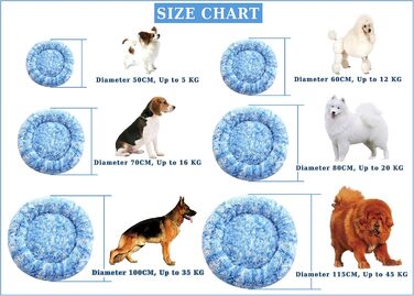 Крісло-гніздо для собак XXXL, кругле, знімний та пральний чохол, антистрес, штучне хутро, м'яке, комфортне, блакитне (115см)