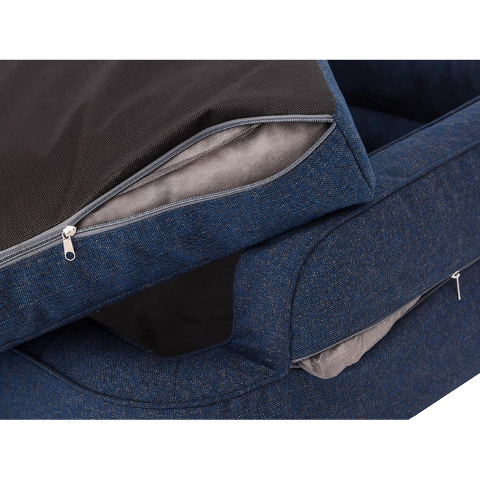 Ліжко для собак та котів, м'яке, знімний чохол, корзина, лежанка, собаче ліжко, ліжко для тварин, Navy Blue, розмір XXL (117x79 см)