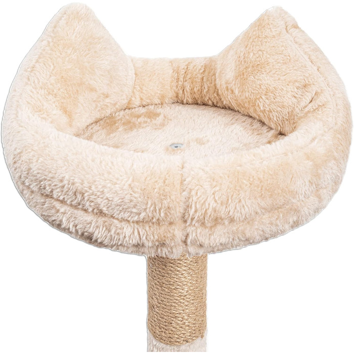 Клітка-кіт для котів Kratzbaum 145 см: Кліматичний комплекс з сизалевих стовпів, печери, платформ та лежанки для кошенят (Бежевий)