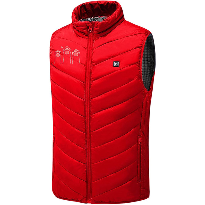 Обогреваемая жилетка для мужчин и женщин, 9 зон обогрева, для активного отдыха (XL, красный)