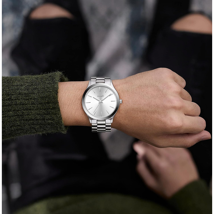 Годинник чоловічий BUREI Minimalist Quartz 44mm з нержавіючої сталі (срібний)