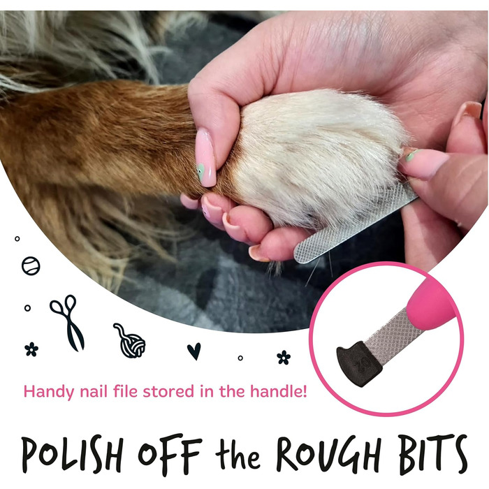 Триммер для собак та котів Bugalugs з захистом та пилочкою. Підходить для собак, котів, цуценят та кошенят. Розмір S-M